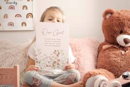 Our Girl Wildflower Print Baby Nursery Decor, Floral Poster - thumbnail 1