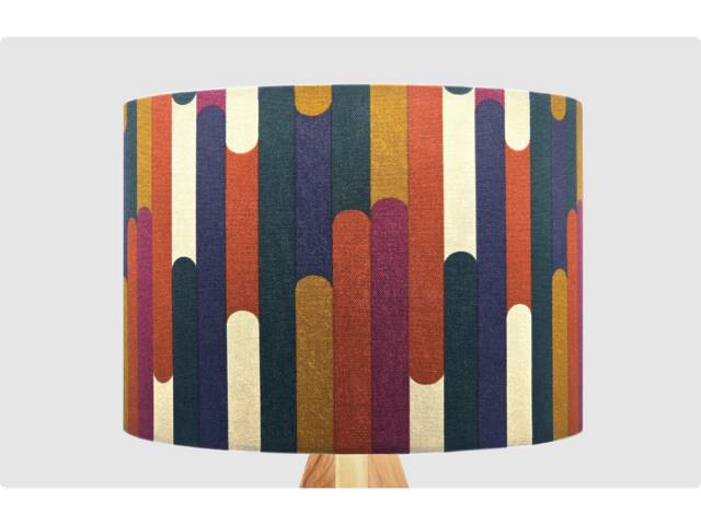 Retro Red Orange Green Lampshade Table Floor Lamp/Ceiling Pendant Small Medium Large 15cm 20cm 25cm 30cm 35cm 40cm Fabric Drum Light Shade - image 1