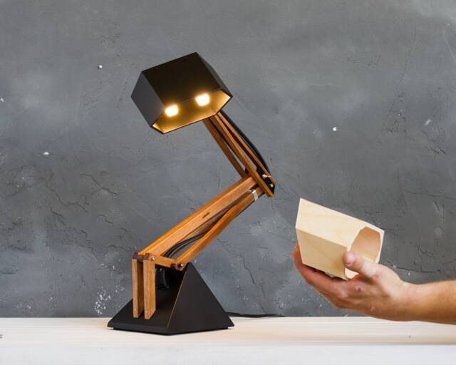 Unique Industrial Adjustable Desk Lamp - The Mashina Custom Built Character Lamp For True Creatives & A Special Aspiring Gift - image 1