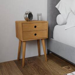 Bedside Table Made Of Solid Oak in Scandinavian Design - Alva - thumbnail 3