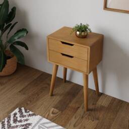 Bedside Table Made Of Solid Oak in Scandinavian Design - Alva - thumbnail 2
