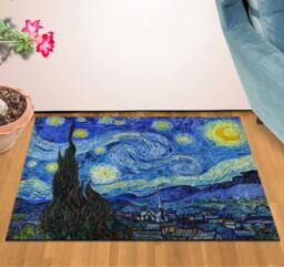 2' X 3' Area Rug Door Mat Van Gogh Starry Night Hd - thumbnail 1