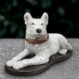 Large German Dog Sculpture Laying Shepherd Statue Concrete Ornament Front Door Decoration Dog Lover Gift Handmade - thumbnail 1