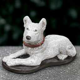 Large German Dog Sculpture Laying Shepherd Statue Concrete Ornament Front Door Decoration Dog Lover Gift Handmade - thumbnail 2