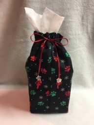 Tissue Box Cover - Red & Green Pawprints - #tc001.28