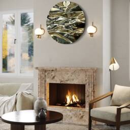 Brass Circular Mirror Wall Art Abstract Metal Sculpture By Piers Henry - thumbnail 2