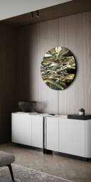 Brass Circular Mirror Wall Art Abstract Metal Sculpture By Piers Henry