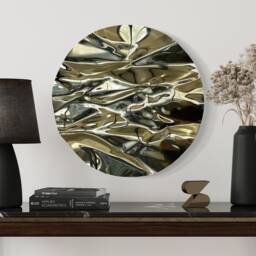 Brass Circular Mirror Wall Art Abstract Metal Sculpture By Piers Henry - thumbnail 3