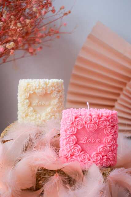 Romantic Rose Love Candle Soy Beeswax Blend, Valentine's Gift - image 1