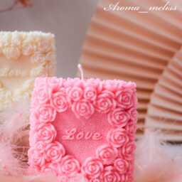 Romantic Rose Love Candle Soy Beeswax Blend, Valentine's Gift - thumbnail 3