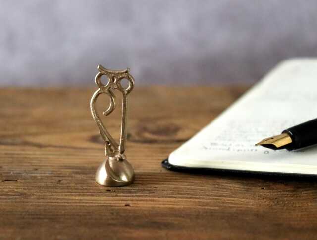 Handcrafted Brass Owl Figurine Minimalist Desk Decor - 1.5 X 4.2 cm - image 1