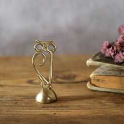 Handcrafted Brass Owl Figurine Minimalist Desk Decor - 1.5 X 4.2 cm - thumbnail 3