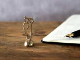 Handcrafted Brass Owl Figurine Minimalist Desk Decor - 1.5 X 4.2 cm - thumbnail 1
