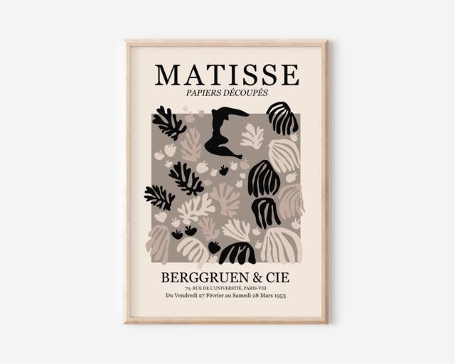 Matisse Berggruen & Cie Print - Inspired, The Cut Outs, Modern Wall Art, Beige Neutral, Henri Exhibition Stylish Home - image 1