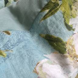 Just Finished Cover in Designers Guild Linen Floreale Grande Celadon, 18x24Nch - thumbnail 3