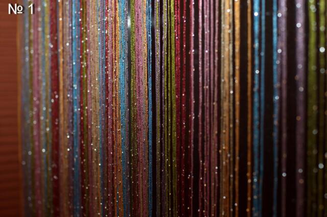 Thread Curtains. Curtain With Lurex 3Mx2.8M. Door Curtain. Window Curtains Window Treatment Room Divider Filament - image 1