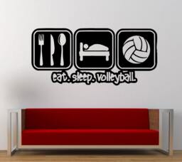 Eat Sleep Play Volleyball Sport Game Wall Decal Sticker Vinyl Mural Leaving Bedroom Room Home Decor Free Shipping L303 - thumbnail 1