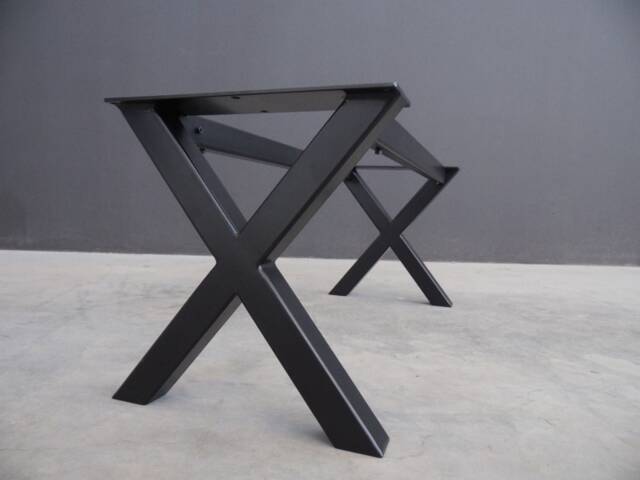 "steel X-Frame Coffee Table Base, Customizable Height, 12"" H X 16"" W 42" - image 1