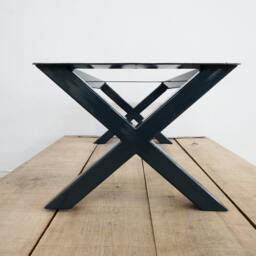 "steel X-Frame Coffee Table Base, Customizable Height, 12"" H X 16"" W 42" - thumbnail 3