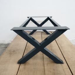 "steel X-Frame Coffee Table Base, Customizable Height, 12"" H X 16"" W 42" - thumbnail 2