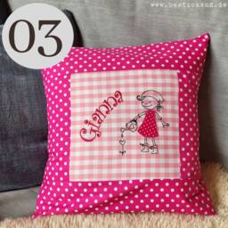 Embroidered Pillow Gardener + Name //Pink - Pink// 40x40 Pillowcase Gift Cuddly Cuddle Name - thumbnail 3