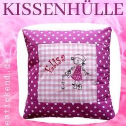 Embroidered Pillow Gardener + Name //Pink - Pink// 40x40 Pillowcase Gift Cuddly Cuddle Name - thumbnail 4