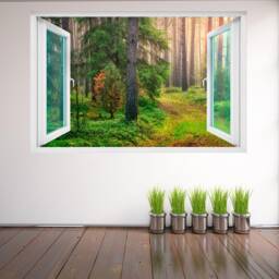 Green Forest Sunrise Nature Wall Decal Sticker Mural Poster Print Art Home Office Decor Hk33 - thumbnail 1