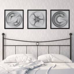 Elegant Black & White String Art - Framed Geometric Wall Decor - thumbnail 4