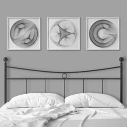 Elegant Black & White String Art - Framed Geometric Wall Decor - thumbnail 2