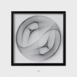 Elegant Black & White String Art - Framed Geometric Wall Decor - thumbnail 3