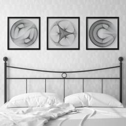 Elegant Black & White String Art - Framed Geometric Wall Decor - thumbnail 1