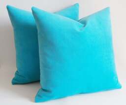 Set Of 2 Turquoise Velvet Pillow Covers , Decorative Throw Pillows