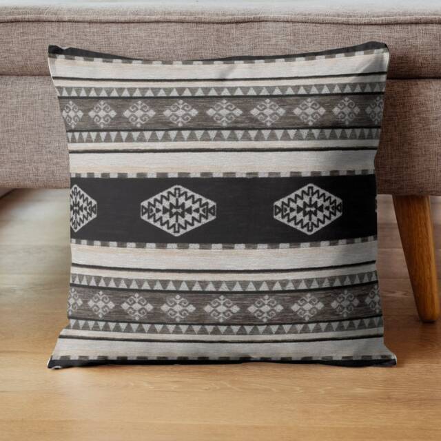 Kilim Pillow Cover Bohemian Black Tapestry, Southwestern Throw - image 1