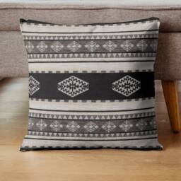 Kilim Pillow Cover Bohemian Black Tapestry, Southwestern Throw - thumbnail 1