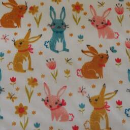 Bunny Rabbit Lampshade Cute Fabric Pink Blue Yellow Handmade Nursery Drum Lamp Shade Ceiling Pendant Or Table Floor Various Sizes - thumbnail 4