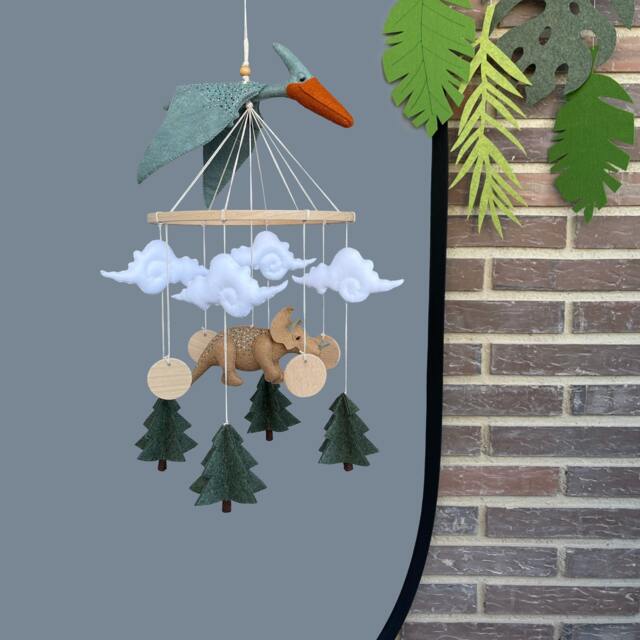 Dinosaur Baby Mobile Jurassic Woodland Nursery Decor - image 1