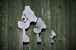 Stainless Steel Teddy Bear Ornament, Indoor/Outdoor Decor, Fence Decoration, Shelf Sitter - thumbnail 1