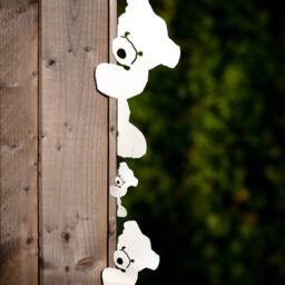 Stainless Steel Teddy Bear Ornament, Indoor/Outdoor Decor, Fence Decoration, Shelf Sitter - thumbnail 2