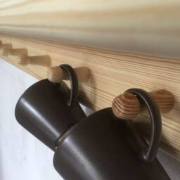 S106 Handcrafted Pine Kitchen Cabinet With Mug Pegs - Cottage Style Wall Shelving - thumbnail 2