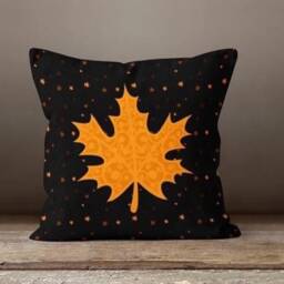Halloween Pumpkin Pillow Case/Autumn Cushion Case Home Decor/Orange Dry Leaves Throw Pillowcover/Autumn Decor Cushiontop/Fall - thumbnail 4
