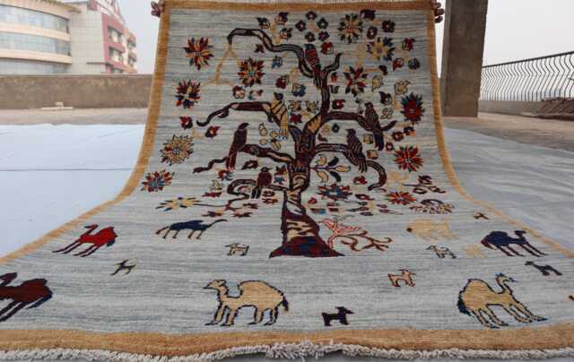 3'0x4'9 Pictorial Tree Kazak Farmhouse Rug, Handmade Medallion Wool Afghan Luxury Design Bedroom Living Room Office D??cor Rug - image 1