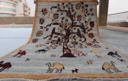 3'0x4'9 Pictorial Tree Kazak Farmhouse Rug, Handmade Medallion Wool Afghan Luxury Design Bedroom Living Room Office D??cor Rug
