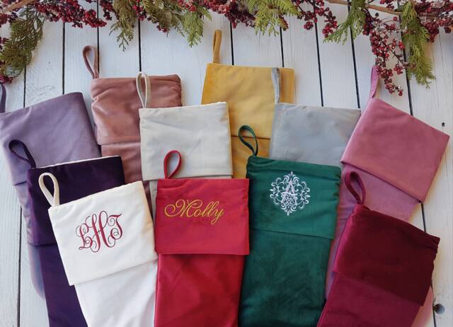 Velvet Christmas Stockings, Family Christmas Velvet Stockings - image 1