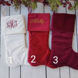 Velvet Christmas Stockings, Family Christmas Velvet Stockings - thumbnail 2