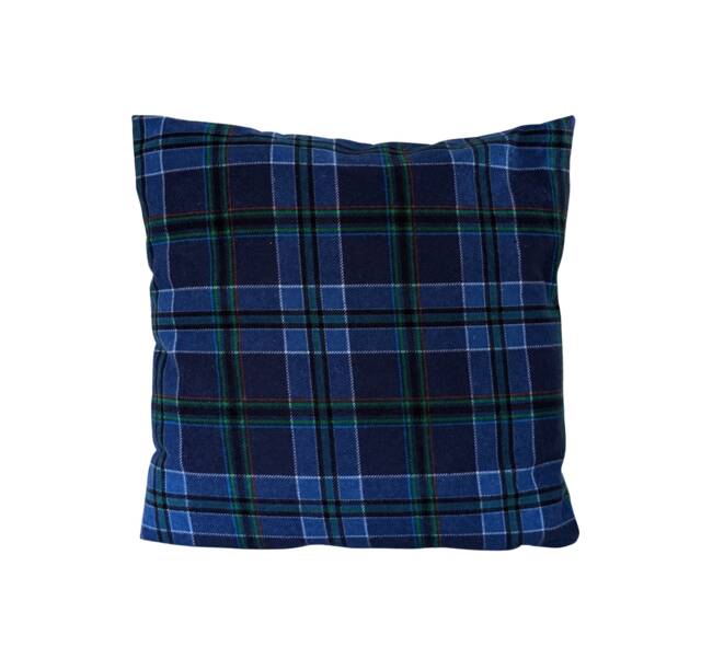 Navy Blue Green Tartan Reversible Cushion Cover 16 - image 1