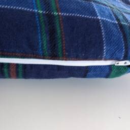 Navy Blue Green Tartan Reversible Cushion Cover 16 - thumbnail 3