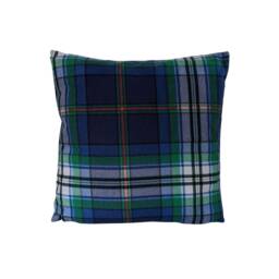 Navy Blue Green Tartan Reversible Cushion Cover 16 - thumbnail 2