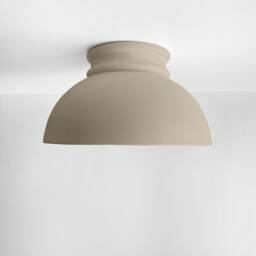 Large Pompeii - Ceramic Flush Mount Ceiling Light Handmade Minimalist Dome Fixture in Natural Dune - thumbnail 3