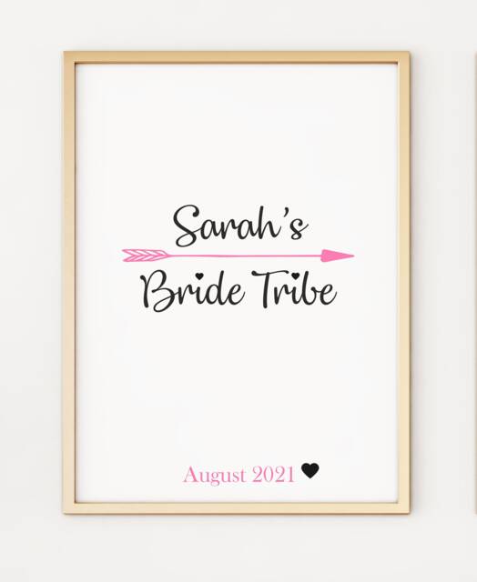 Bride Tribe A4 Personalised Hen Party Poster Print Po142