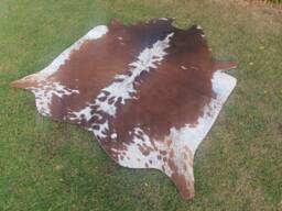 Cowhide Rug , Brown White Cow Hide Rug, Tricolour Cowhide Rugs, Leather Area - thumbnail 1